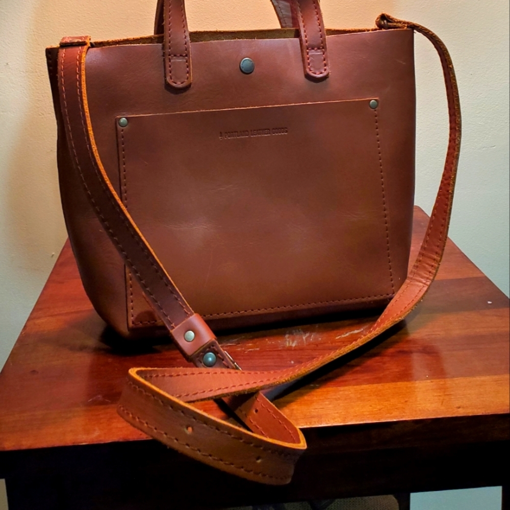 PORTLAND LEATHER mini crossbody tote